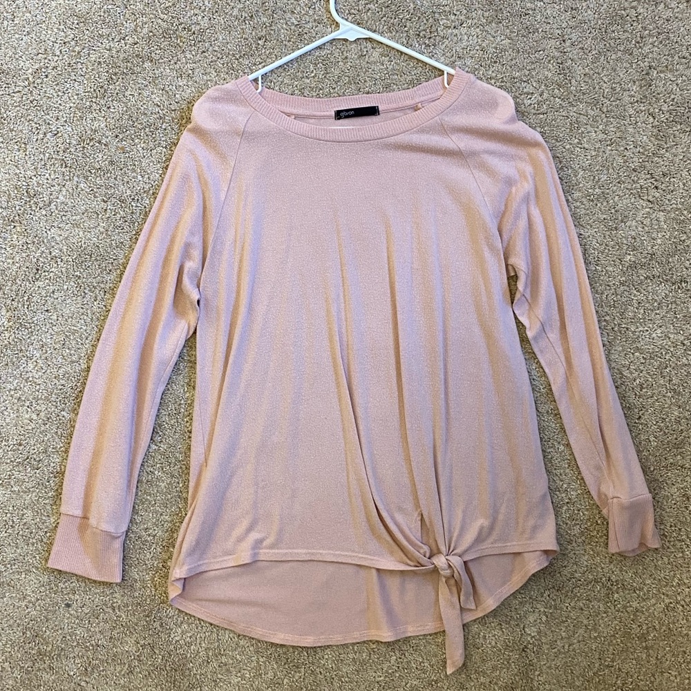 Light knit sweater with tie detail